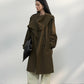 Romantic scarf collar mid-length trench coat | 2 color