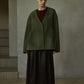 100% wool silhouetted V neck jacket with a scarf | 5 color