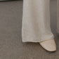 Wool blend straight-leg drape knit pants