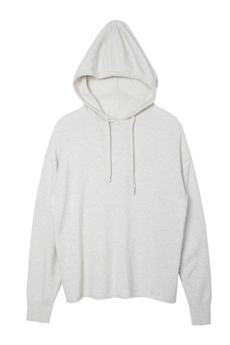 Wool blend slouchy fit hoodie sweater