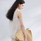 Lyocell blend pleats ruffled collar top | 4 color