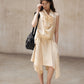 "Ohmi Bleach" cotton stand collar dress | 3 color