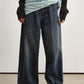 Cotton straight-leg frayed hem distressed jeans | 3 color