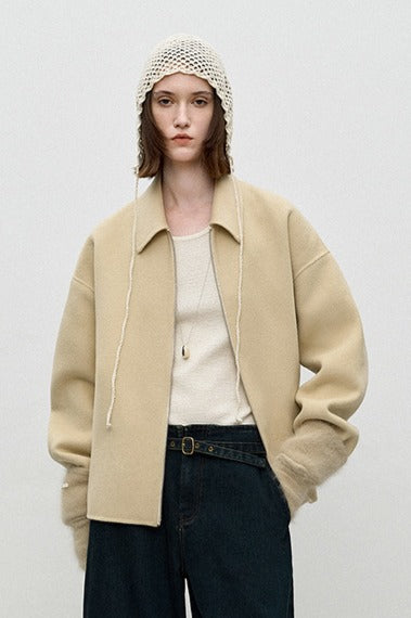 100% wool minimalist double-sided fabric jacket | 3 color