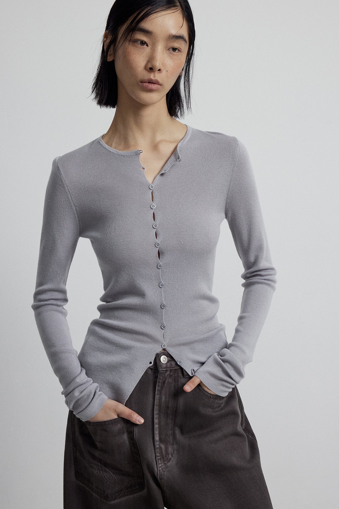 Wool containing slim knitwear | 6 color