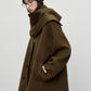 Wool blend double-sided fabric scarf collar jacket | 2 color