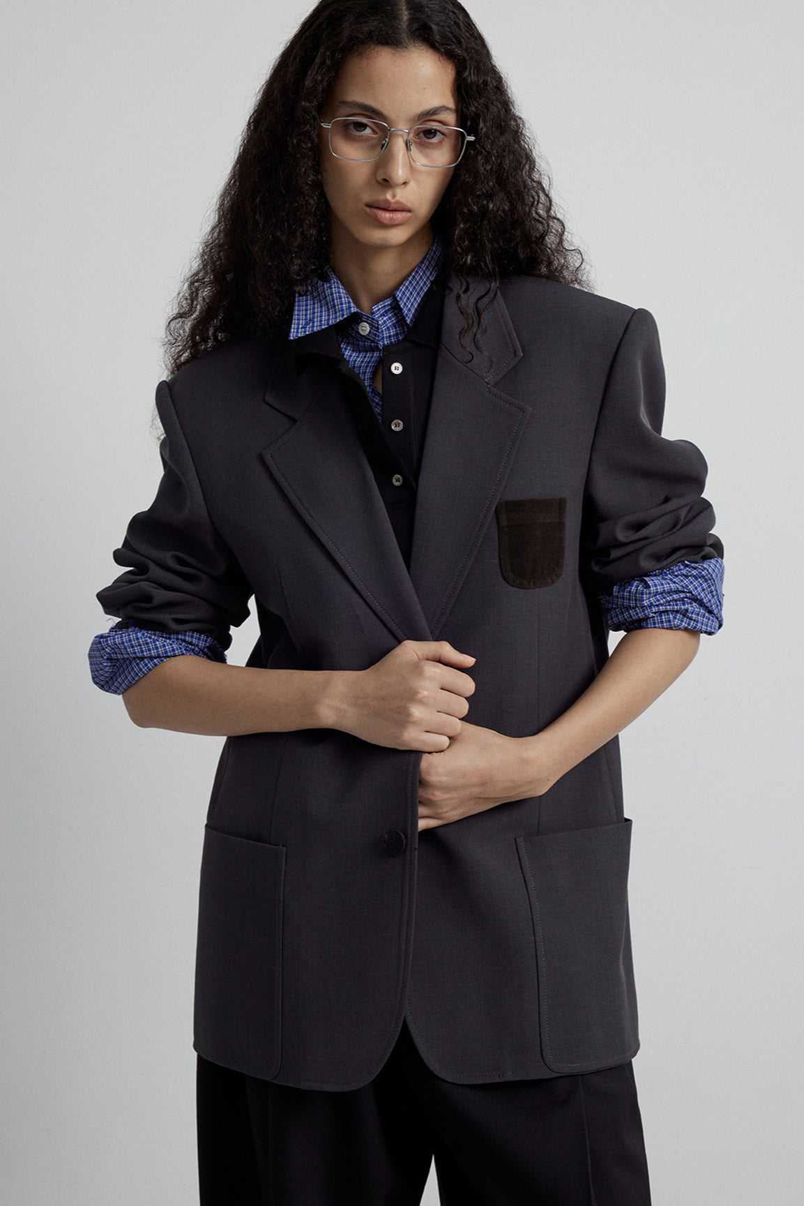 Unisex sleek silhouette suit jacket | 2 color