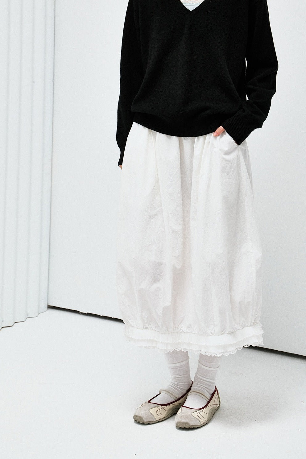 100% cotton balloon skirt | 2 color