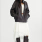 PU blend sleek panel retro style jacket | 2 color