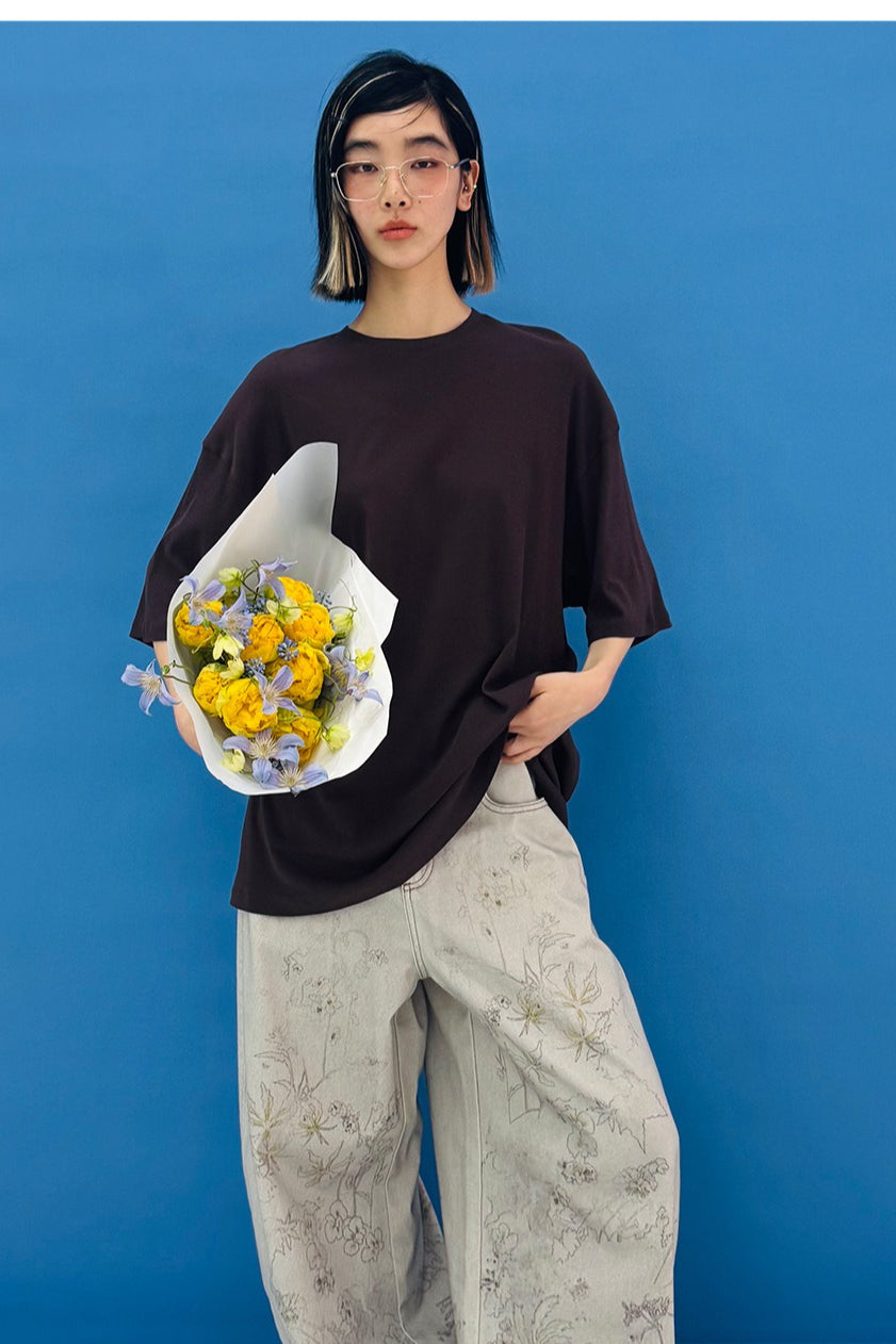 100% high-wrist cotton oversized t-shirt | 2 color