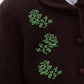 100% sheep wool hand-beaded rose cardigan | 3 color