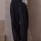 Cotton blend curved loose pants | 4 color