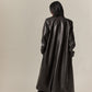 PU retro lapel trench coat | 2 color