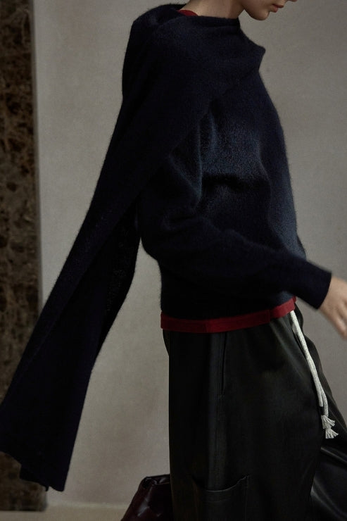 Wool blend sweater & wrap set | 3 colors