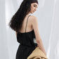 Lightweight lace trim raw-edge elegant dress with a belt | 3 color