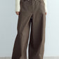 Cotton blend textured wide leg pants | 3 color