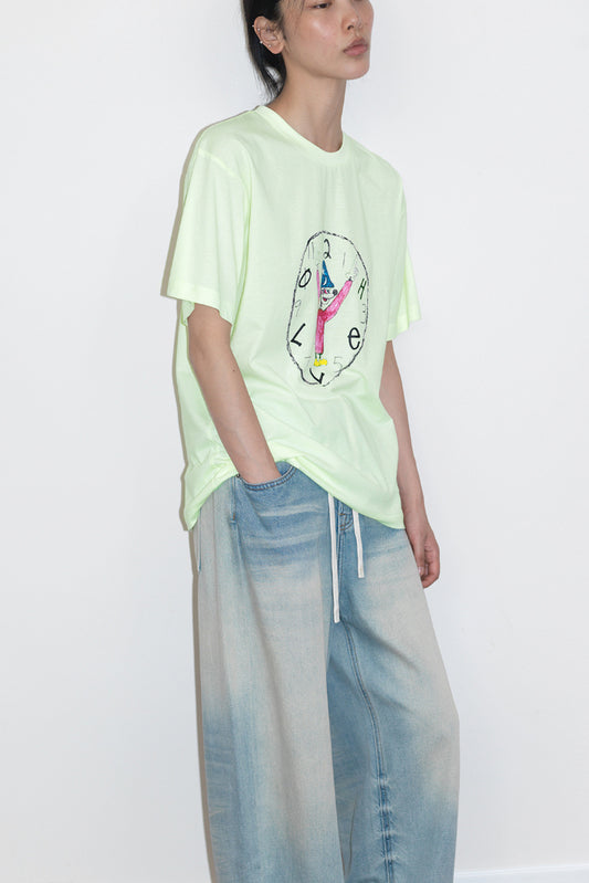 Cotton loose-fitting cartoon graffiti print t-shirt | 3 color