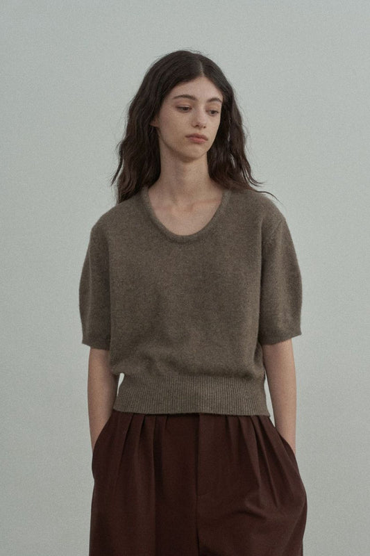 Wool blending yak cashmere U-neck pullover sweater | 6 color