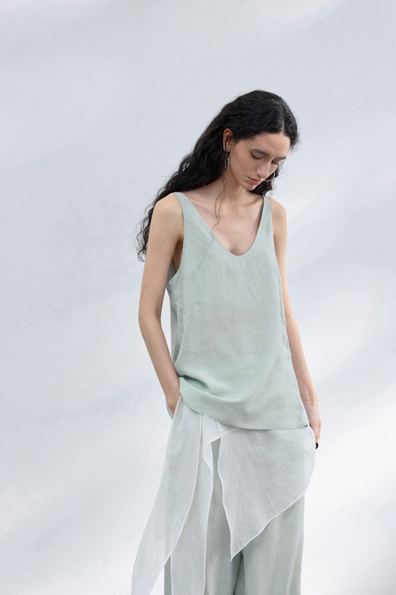 Lyocell soft simple tank top | 4 color
