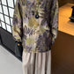 Lyocell blend romantic leaf print shirt | 2 color
