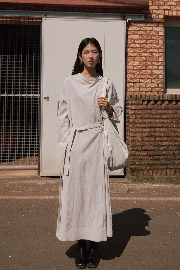 Tencel-modal-nylon blend wrap shirt-dress | 3 color