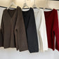 Cotton blend wool loose fit V-neck sweater | 4 color