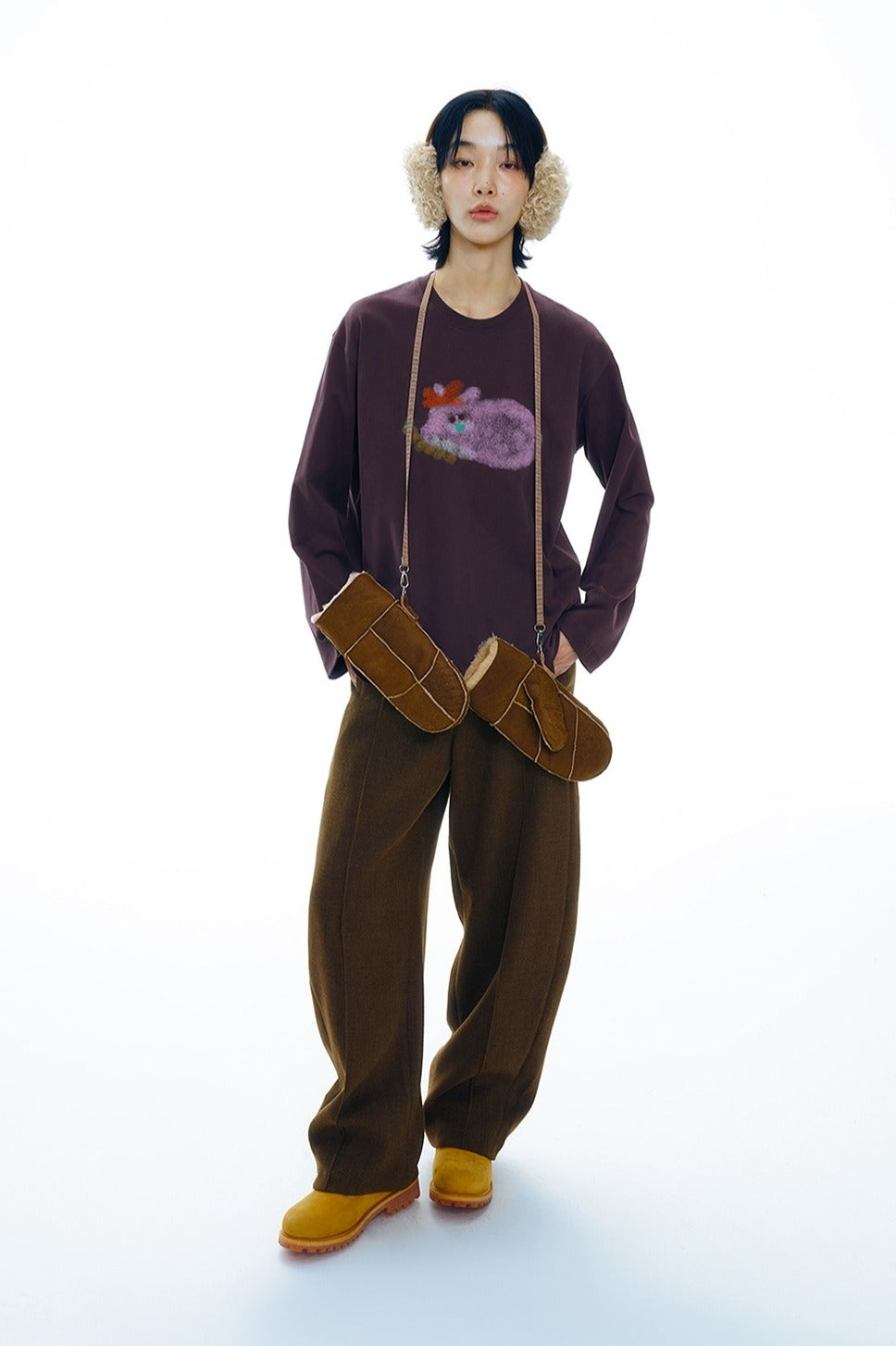 Clean-fit minimalist scimitar-shape trousers | 3 color