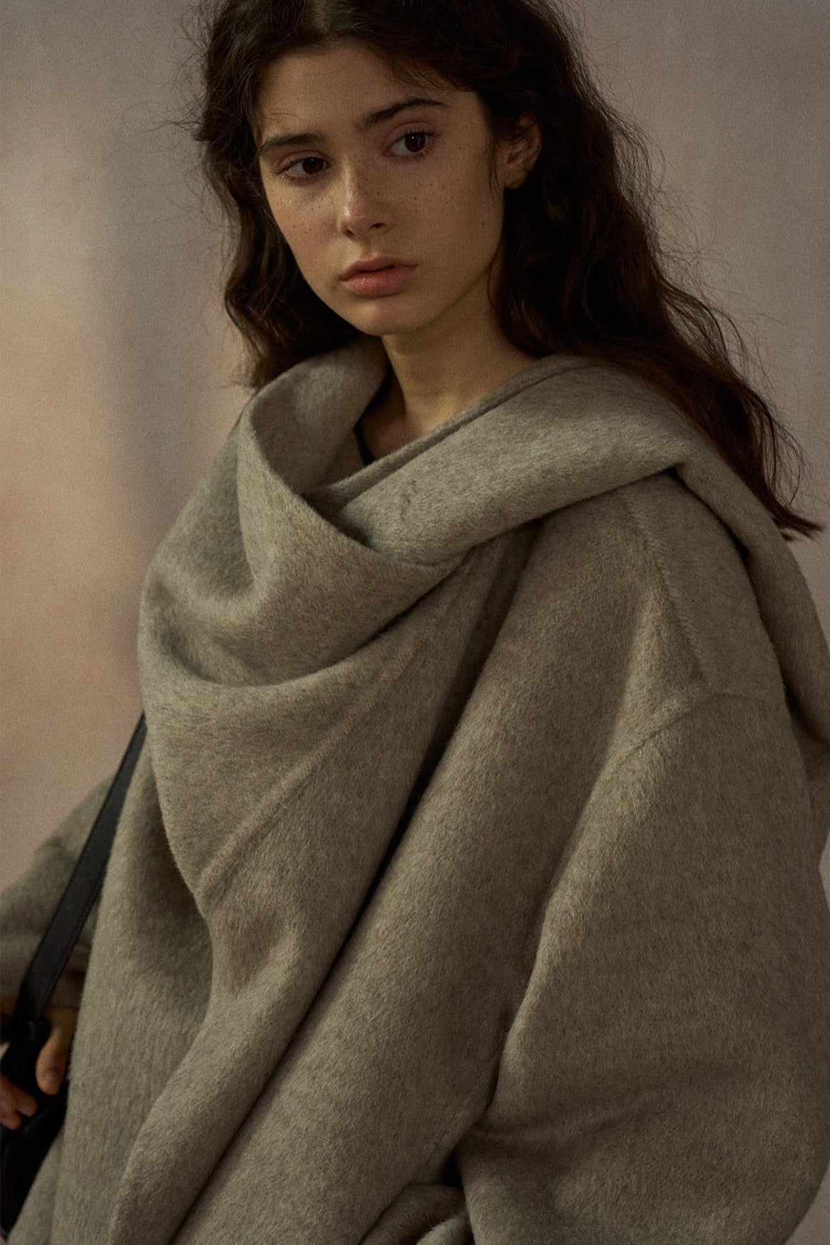 Wool-silk-angora double-faced jacket scarf collar | 4 color