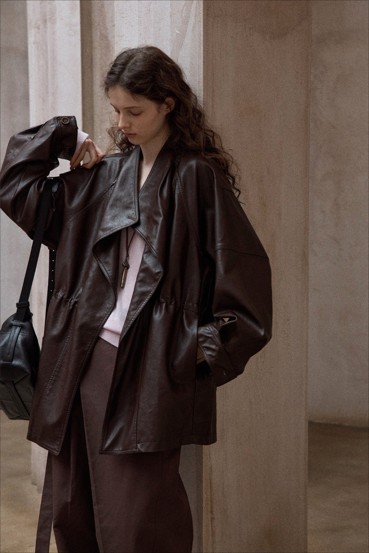 Chic oversized PU leather jacket | 2 color