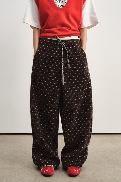 Relaxed-fit banana shape fleece pants | 3 color