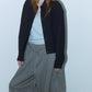 Cotton blend cropped elastic waist shirt jacket | 3 color