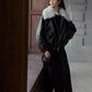 Cozy and chic detachable collar wool-filled PU jacket | 2 color