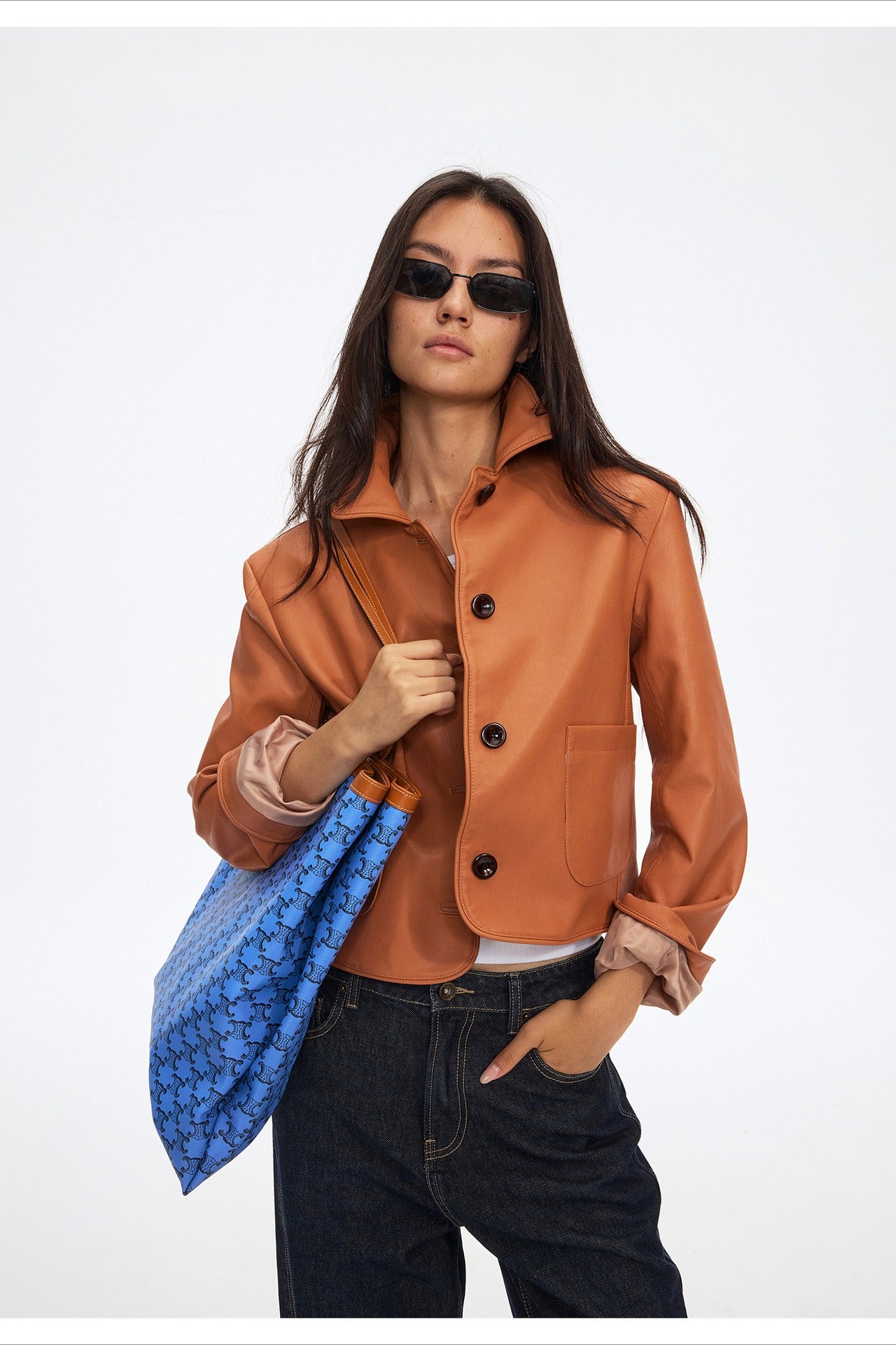 Maillard-tone PU jacket | 3 color