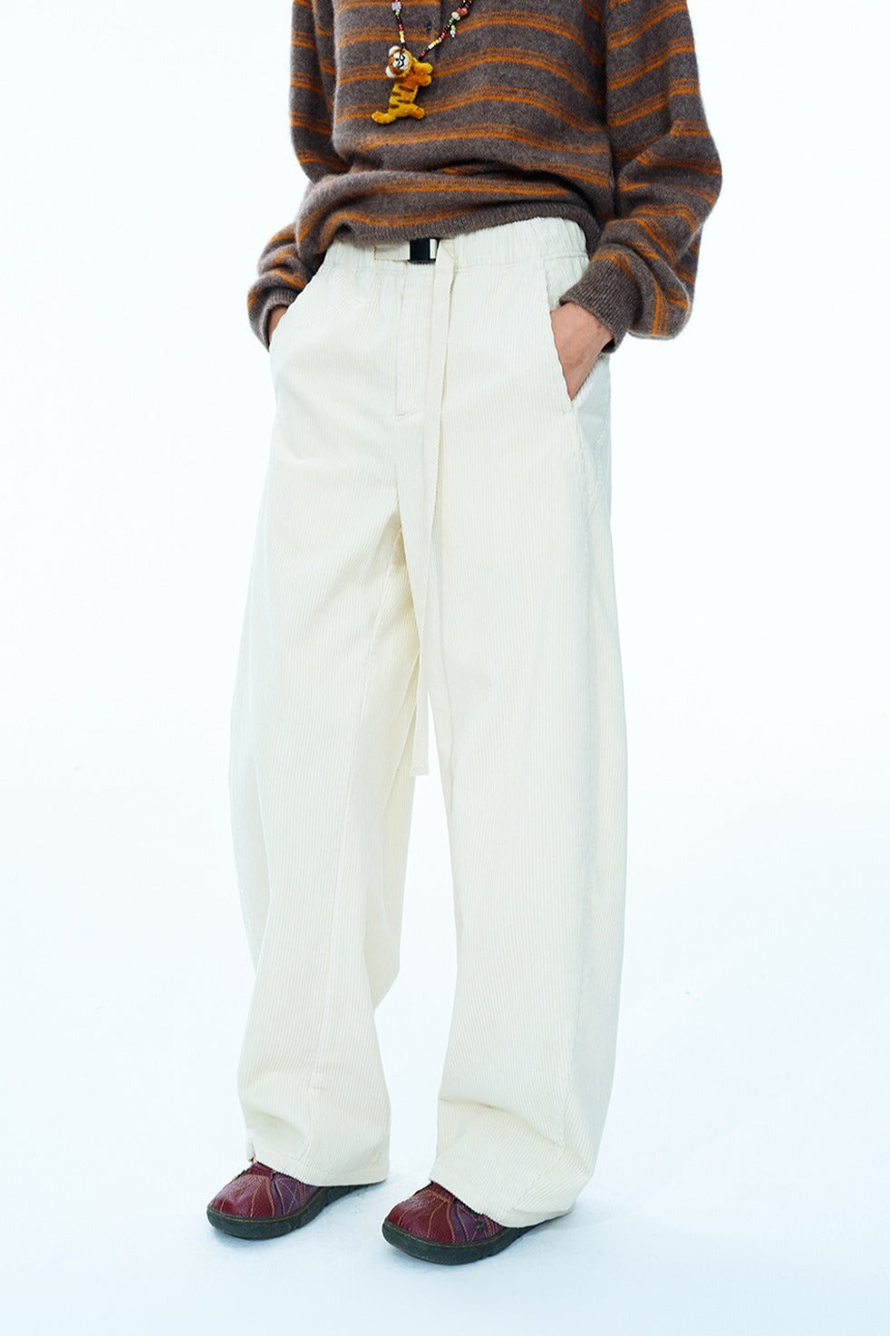 100% cotton relaxed-fit corduroy pants | 4 color