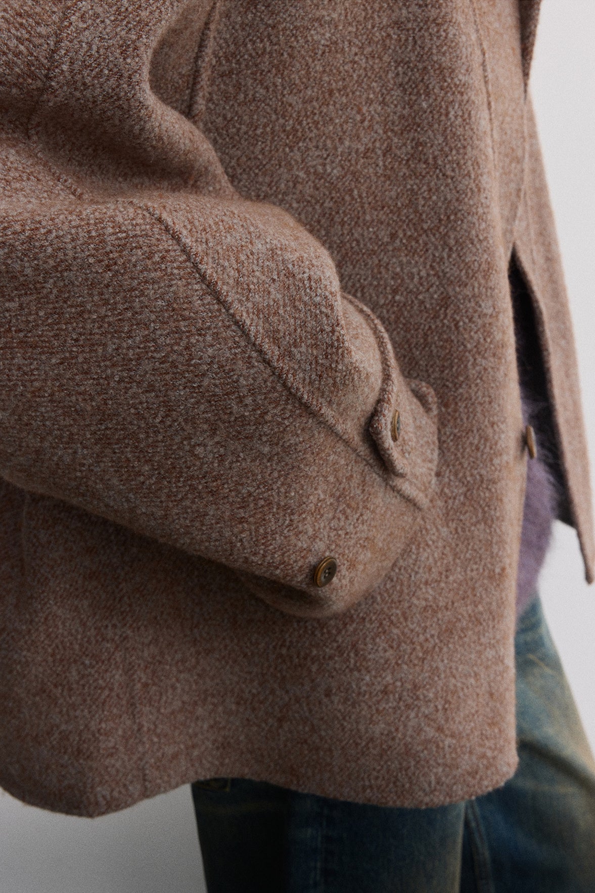 Wool riched deconstructed patchwork wool jacket | 2 color