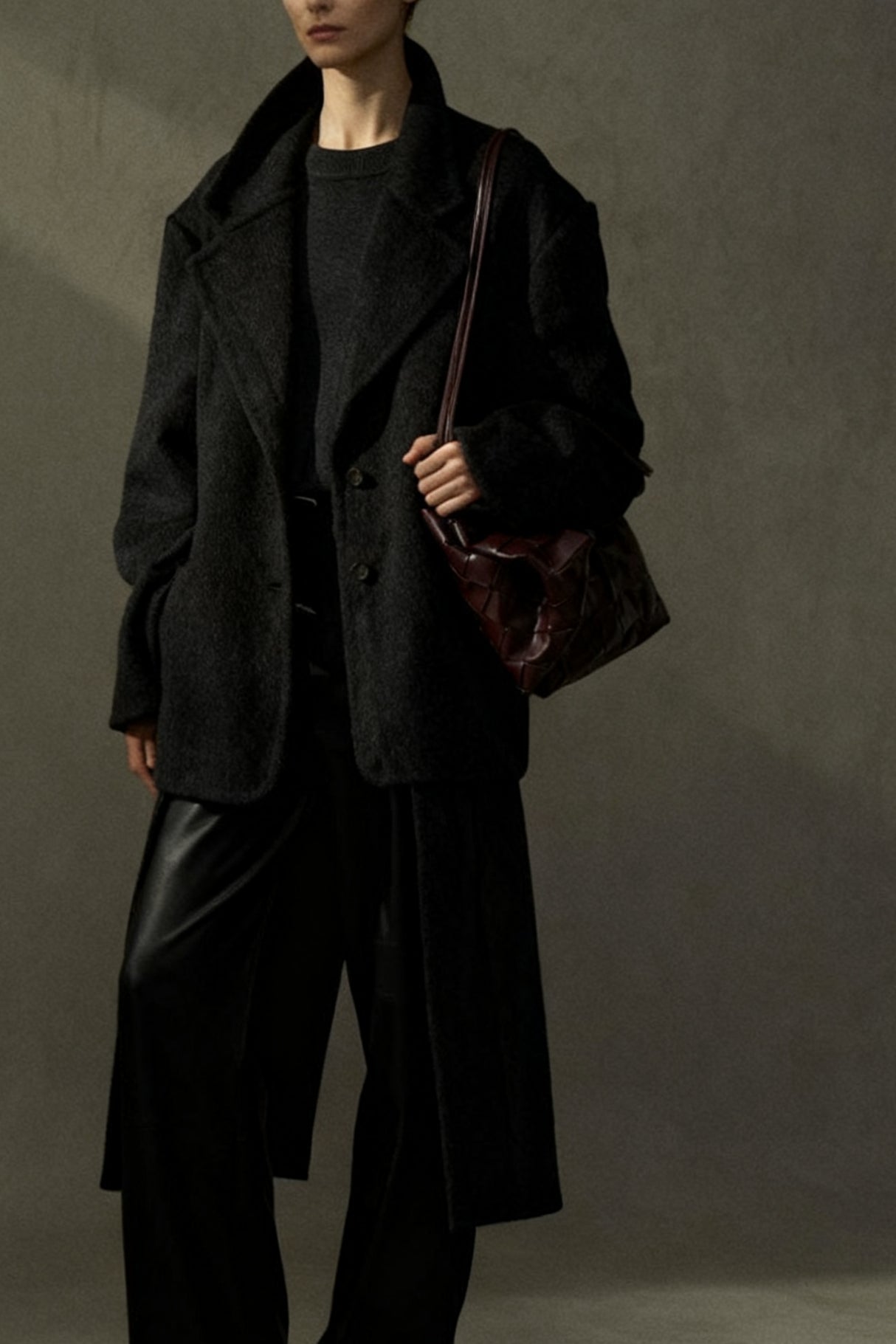 Chaqueta holgada de textura suave 100% lana | 3 colores