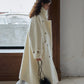 Wool blend single-faced fabric ultra-loose fit overcoat | 4 color