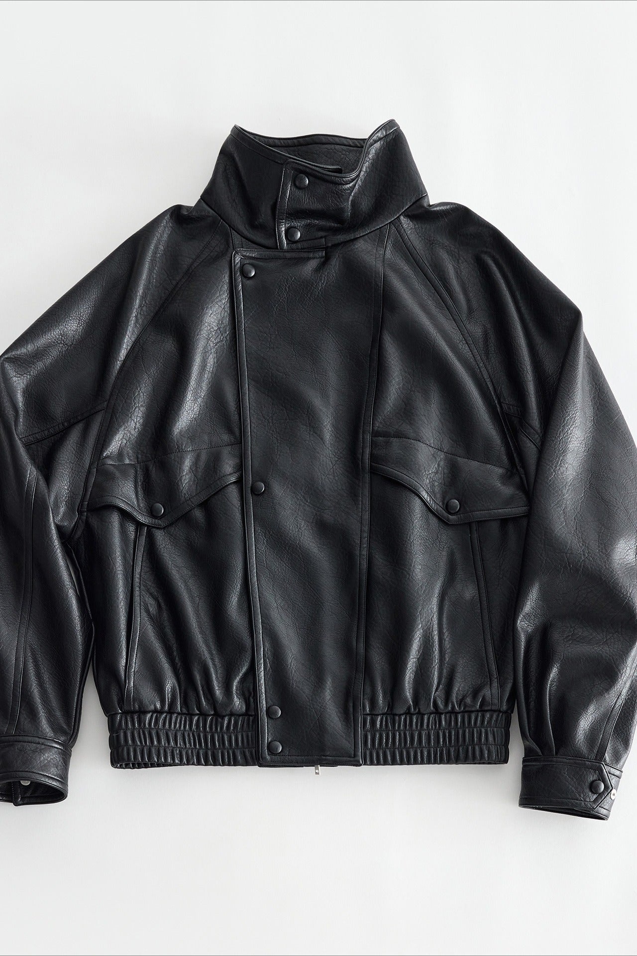Soft texture relaxed fit stand collar jacket | 2 color