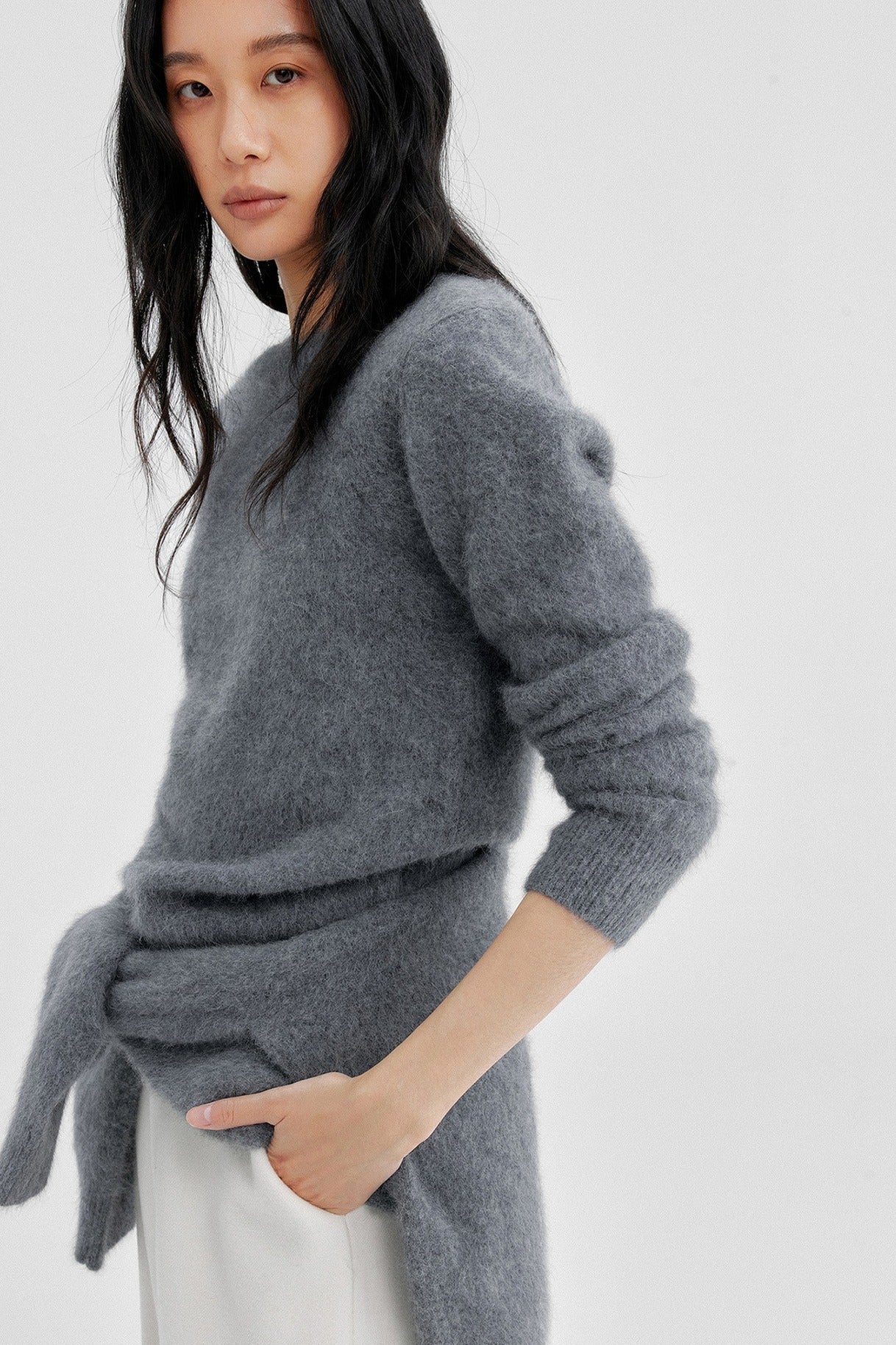Wool blend soft and cozy long hair sweater | 4 color