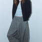 Cotton blend cropped elastic waist shirt jacket | 3 color