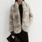 Plush leopard faux-fur boxy cut jacket