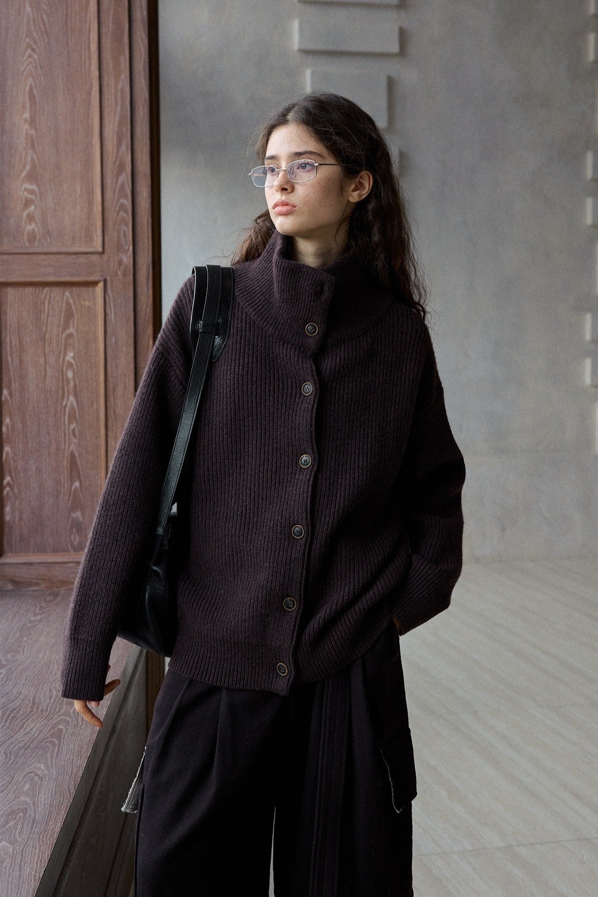 100% wool loose fit chunky knit cardigan | 4 color