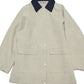 Mid-length contrasting collar jacket | 2 color