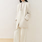 Long-hair plush textured collarless blazer | 2 color