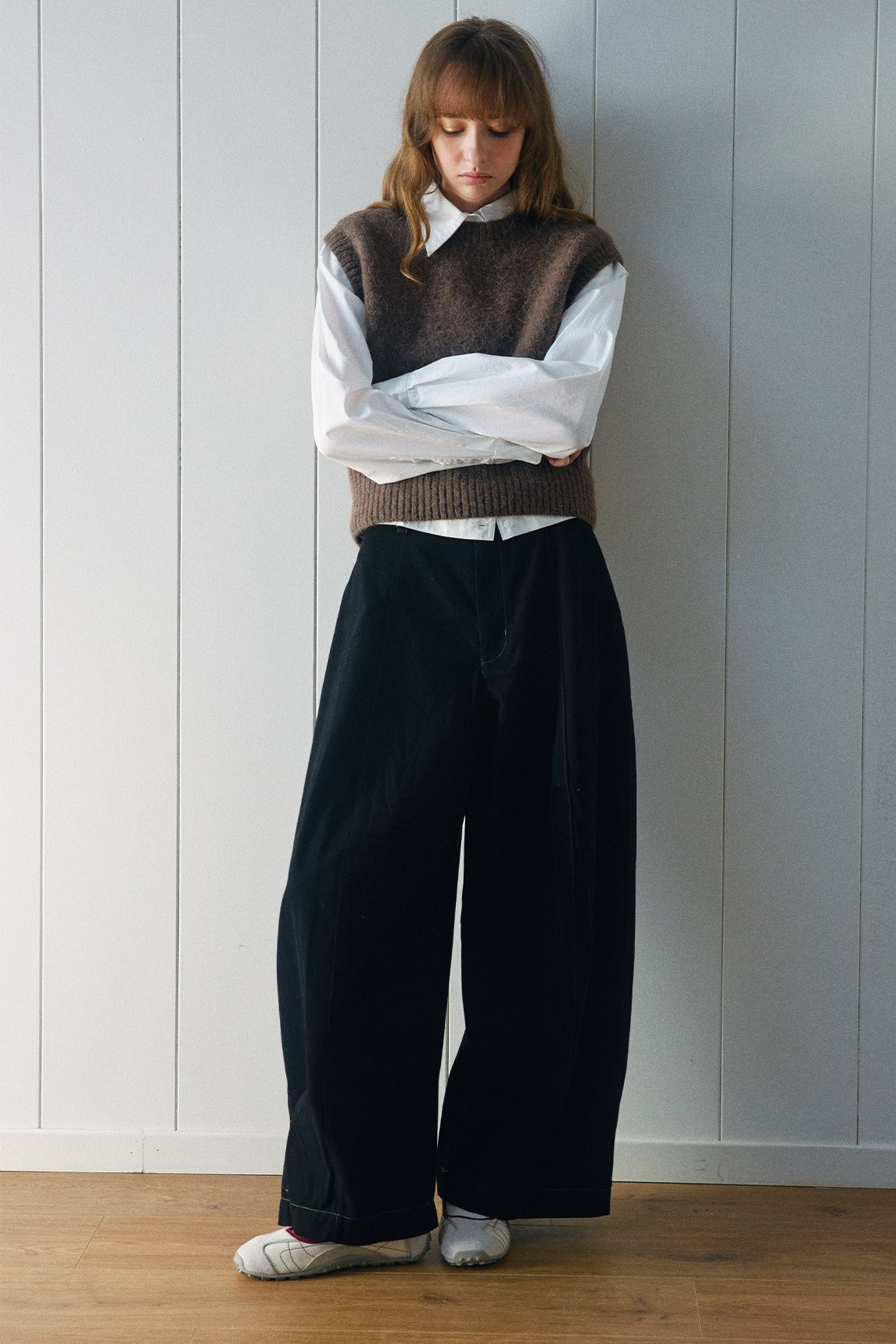 Alpaca blend minimalist cropped vest | 4 color