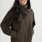 Wool containing detachable scarf chic trench jacket | 2 color