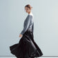 100% cotton elastic waist voluminous hem midi skirt | 2 color