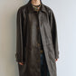 Mid-length cracked finish matte PU jacket | 2 color