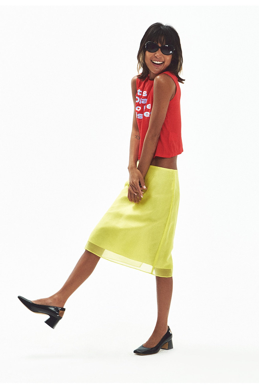 100% silk organza double-layer skirt | 3 color