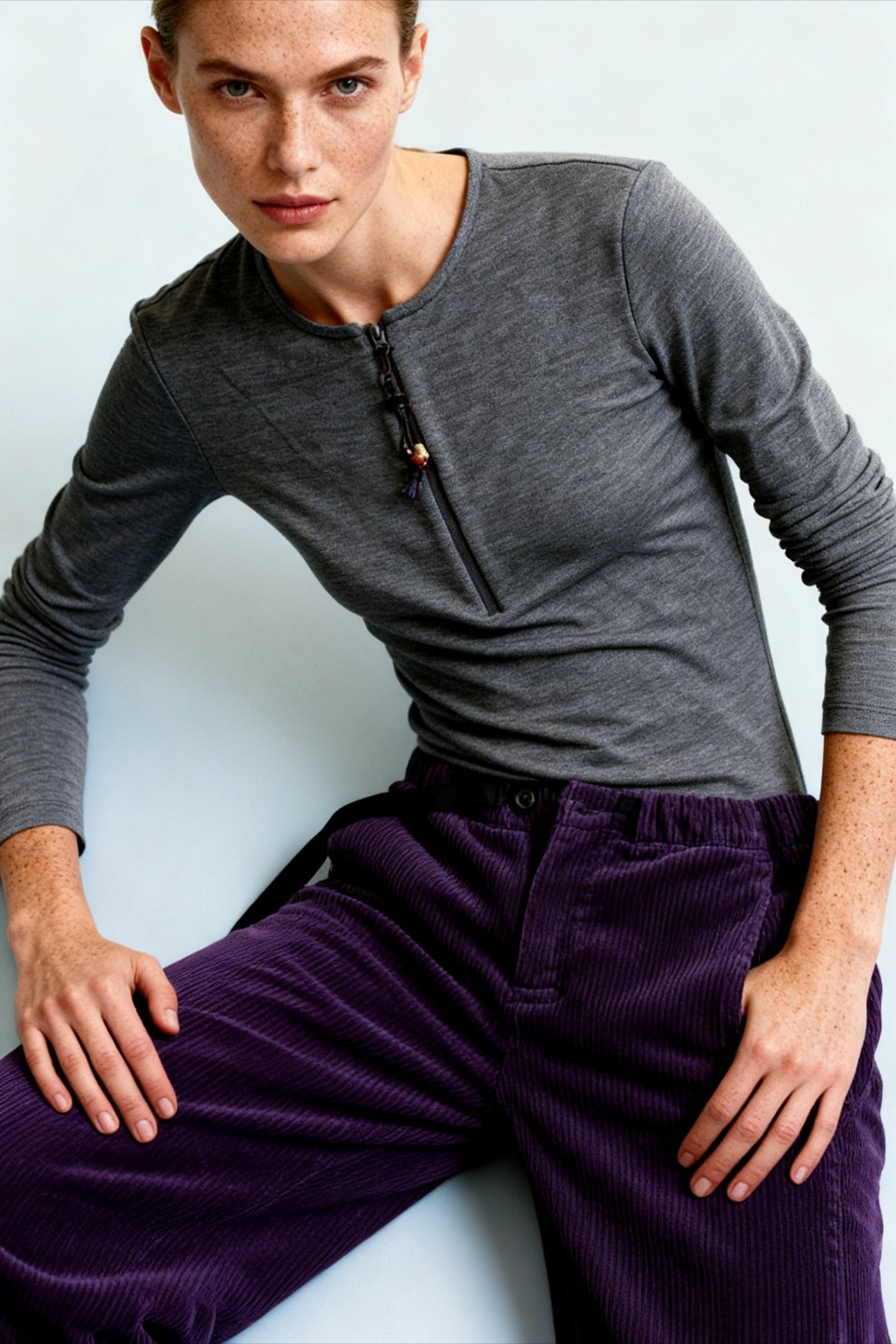 Wool blend soft fit base knitwear